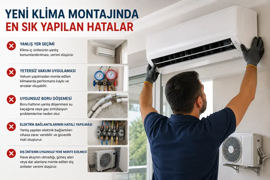 Yeni Klima Montajında En Sık Yapılan Hatalar